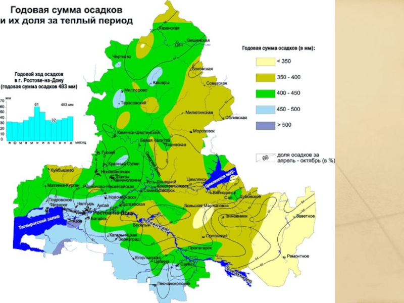 Карта годовой суммы осадков