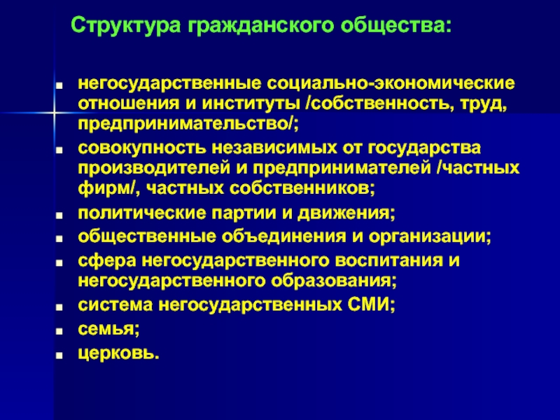 Структура гражданского общества презентация