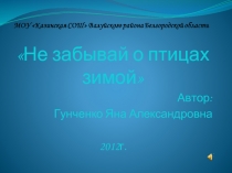 «Не забывай о птицах зимой»