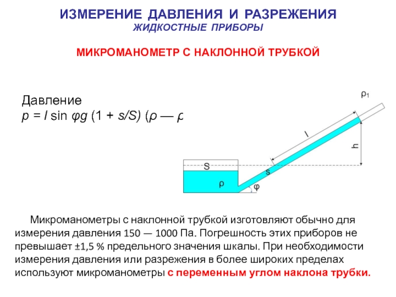 Работа с наклонными. Микроманометр принцип действия. Микроманометр с наклонной трубкой. Микроманометр с наклонной трубкой принцип действия. Формула микроманометра с наклонной трубкой.