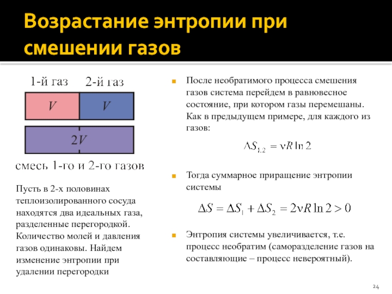 Энтропия смеси газов