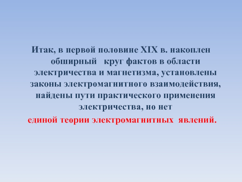 Электромагнитная картина мира презентация