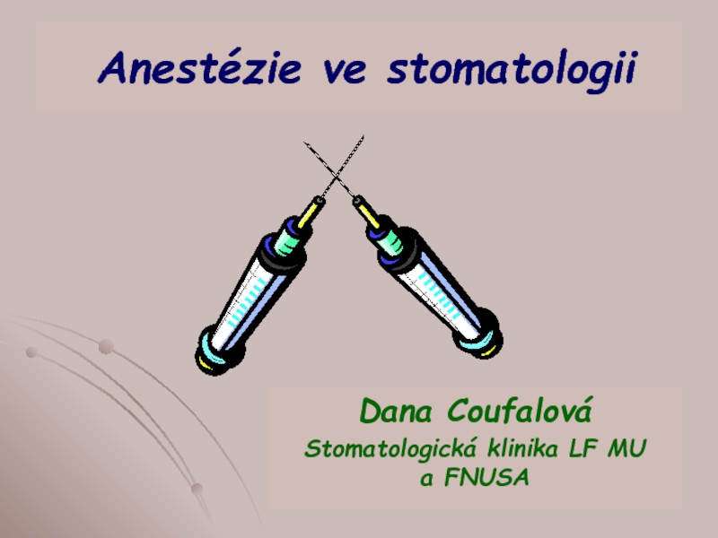 Anestézie ve stomatologii