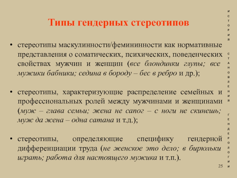 Гендерные стереотипы в современном обществе проект