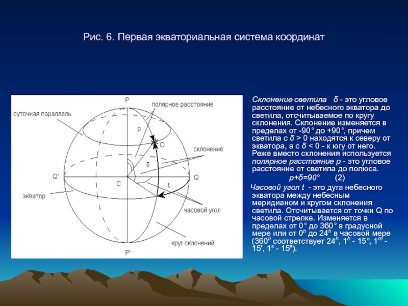 Экваториальная система координат в астрономии презентация