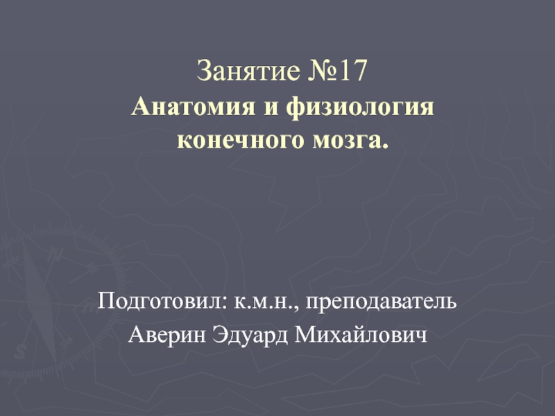 Занятие №17 Анатомия и физиология конечного мозга