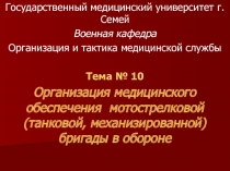 Государственный медицинский университет г.Семей
Военная кафедра
Организация и