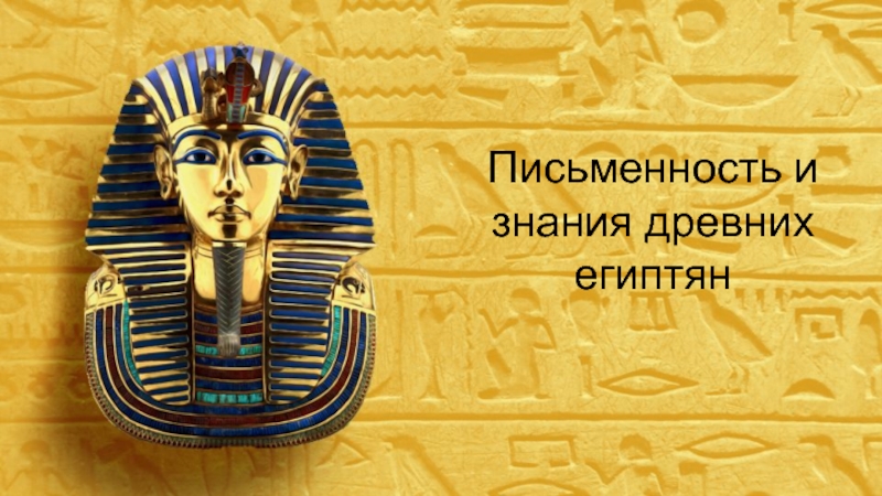 Презентация Письменность и знания древних египтян