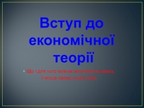 Вступ до економічної теорії