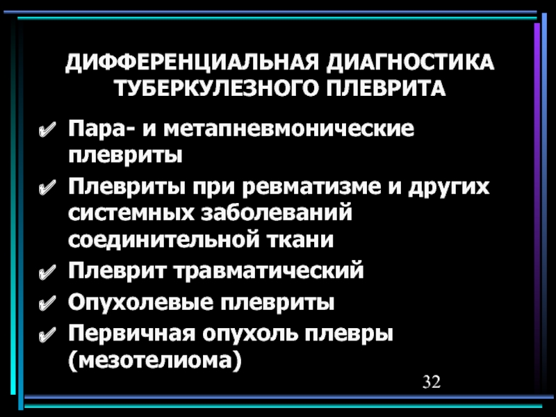 Схема развития туберкулезных плевритов