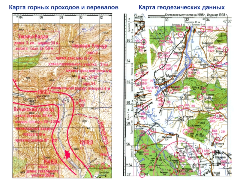 Топографическая карта геодезия