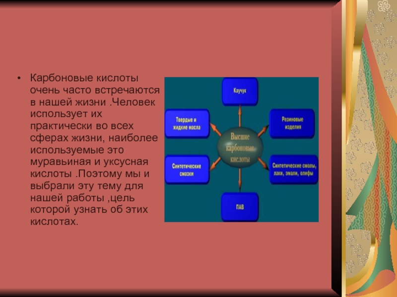 Презентация на тему карбоновые кислоты в жизни человека