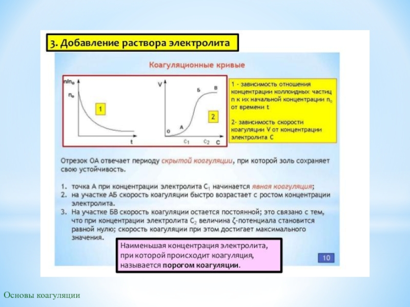 Концентрация электролита. Зависимость коагуляции от концентрации электролита.. Зависимость скорости коагуляции от концентрации. Скорость коагуляции. График зависимости скорости коагуляции от концентрации электролита.