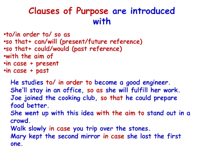 Clauses of purpose презентация