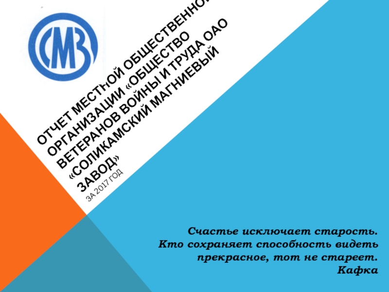 Отчет местной общественной организации Общество ветеранов войны и труда ОАО