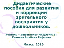 Дидактические пособия для развития и коррекции зрительного восприятия у дошкольников.