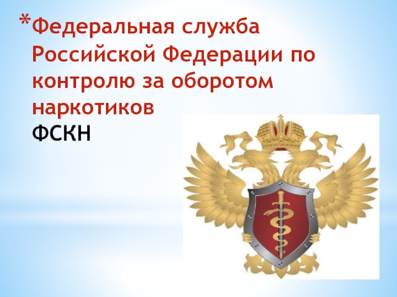 федеральная служба российской федерации за контролем наркотиков
