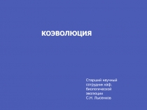 КОЭВОЛЮЦИЯ
Старший научный сотрудник каф. биологической эволюции
С.Н. Лысенков