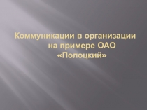 Коммуникации в организации на примере ОАО Полоцкий