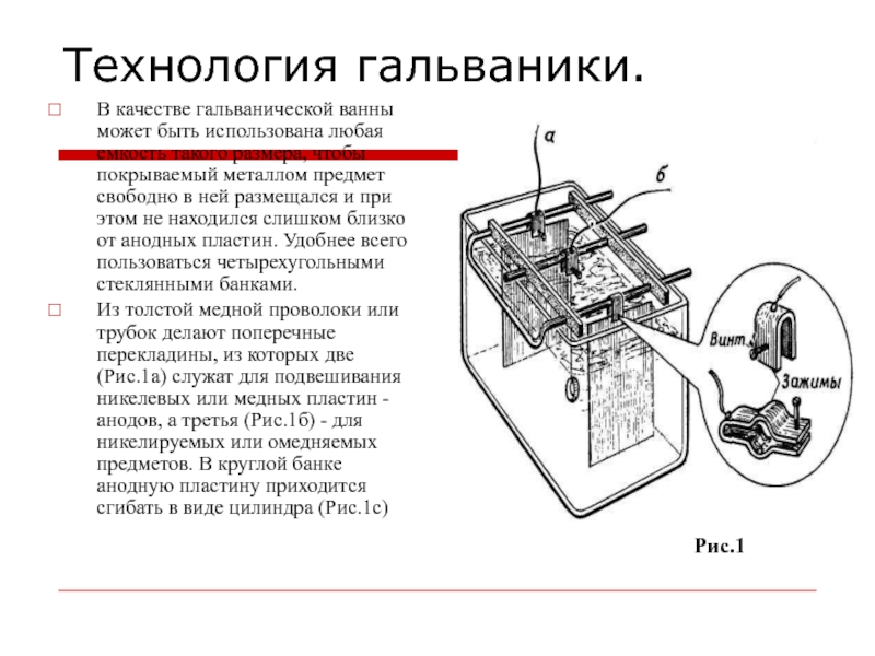 Схемы для гальванопластики