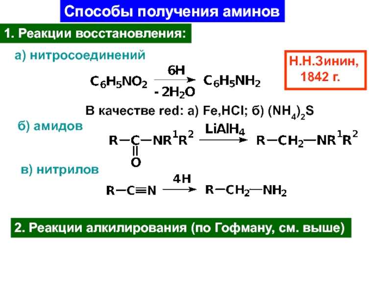 Амины получение