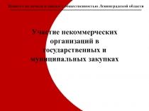 Участие некоммерческих организаций в государственных и муниципальных