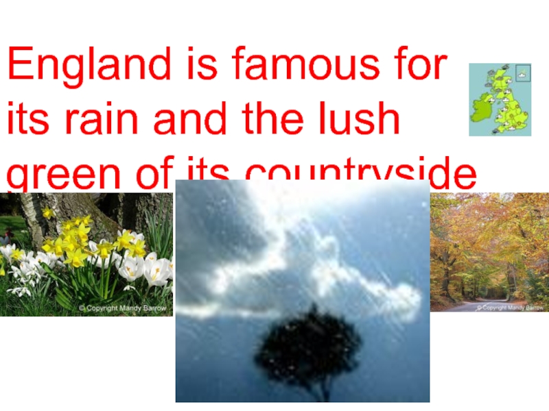 Презентация England is famous for its rain and the lush green of its countryside
