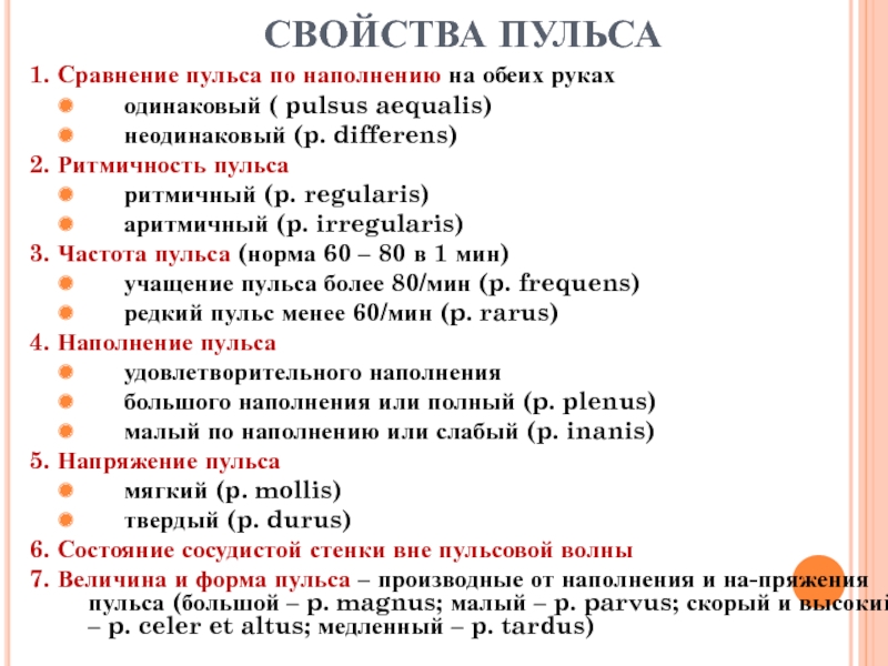 Характеристика пульса которая определяется на данном рисунке