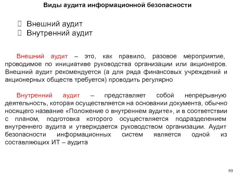 План мероприятий аудита информационной безопасности