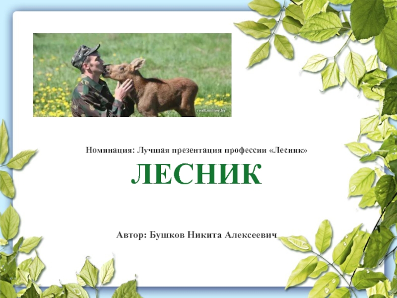 Автор : Бушков Никита Алексеевич
Номинация: Лучшая презентация профессии