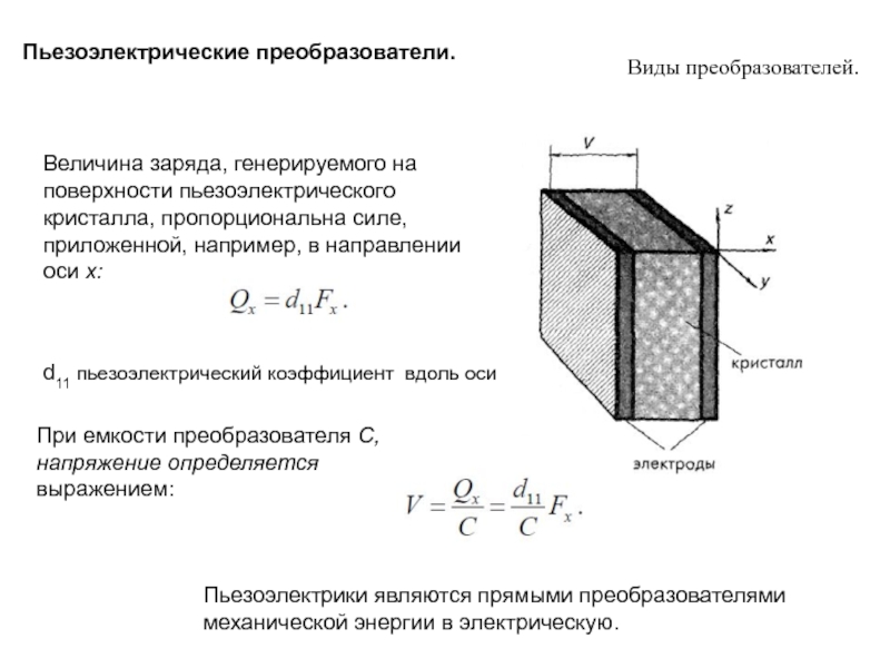 Пьезоэлектрические преобразователи презентация