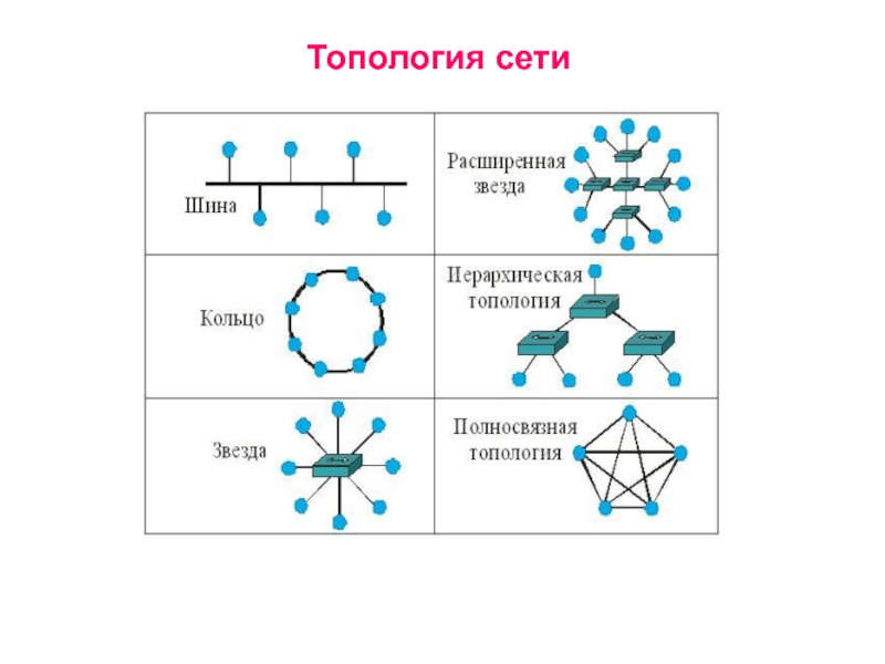 Заполните схему опишите 3 наиболее популярные топологии их достоинства и недостатки