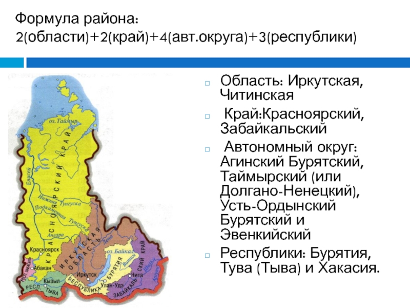 Восточно сибирский район презентация 9 класс