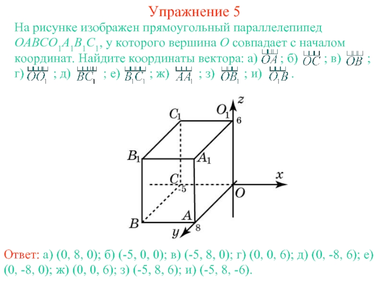 Найдите координаты вектора изображенного на рисунке если оа 6 и ов 3