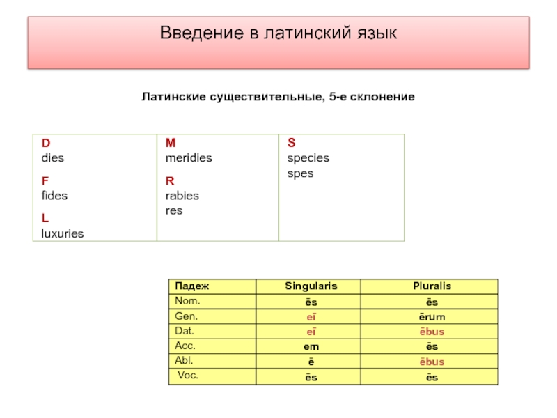 Склонения в латинском языке