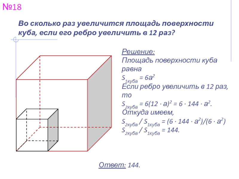 Найдите площадь поверхности куба с ребром 4