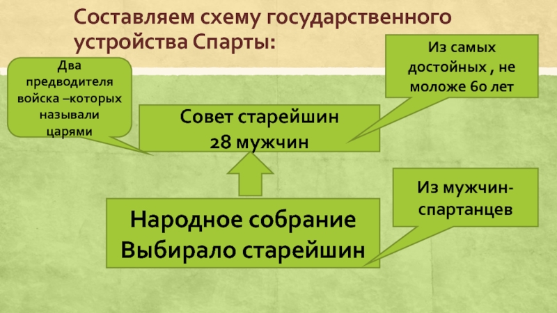 Схема политического устройства спарты