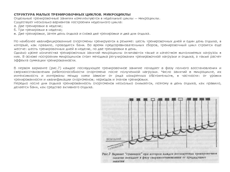 Типы микроциклов спортивной тренировки факторы и условия влияющие на их построение презентация