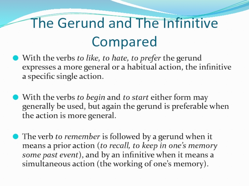 Non finite forms of the verb презентация