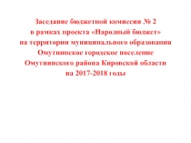 Заседание бюджетной комиссии № 2
в рамках проекта Народный бюджет
на
