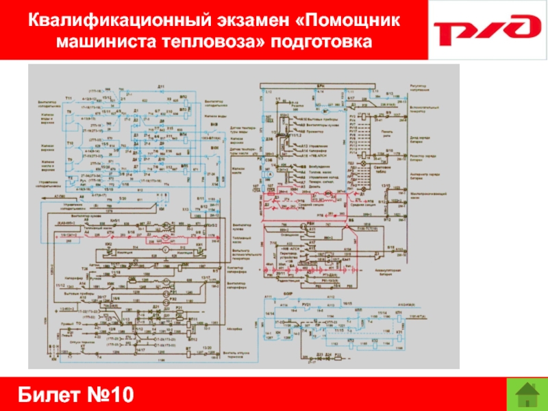 Билет №10Квалификационный экзамен «Помощник машиниста тепловоза» подготовка