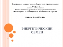 ЭНЕРГЕТИЧЕСКИЙ ОБМЕН