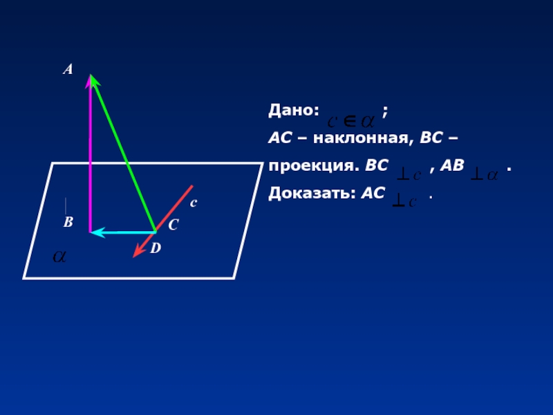 Найдите проекцию наклонной ас