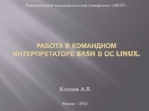 Работа в командном интерпретаторе BASH в ОС Linux