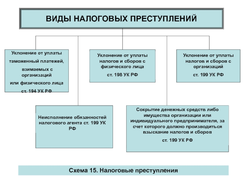 Налоговые правонарушения схема