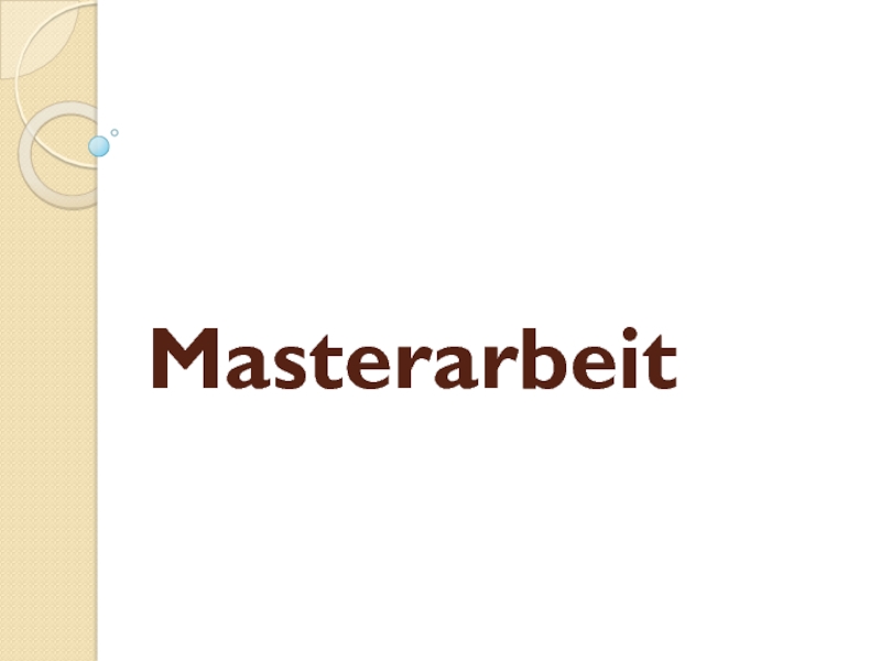 Презентация Masterarbeit