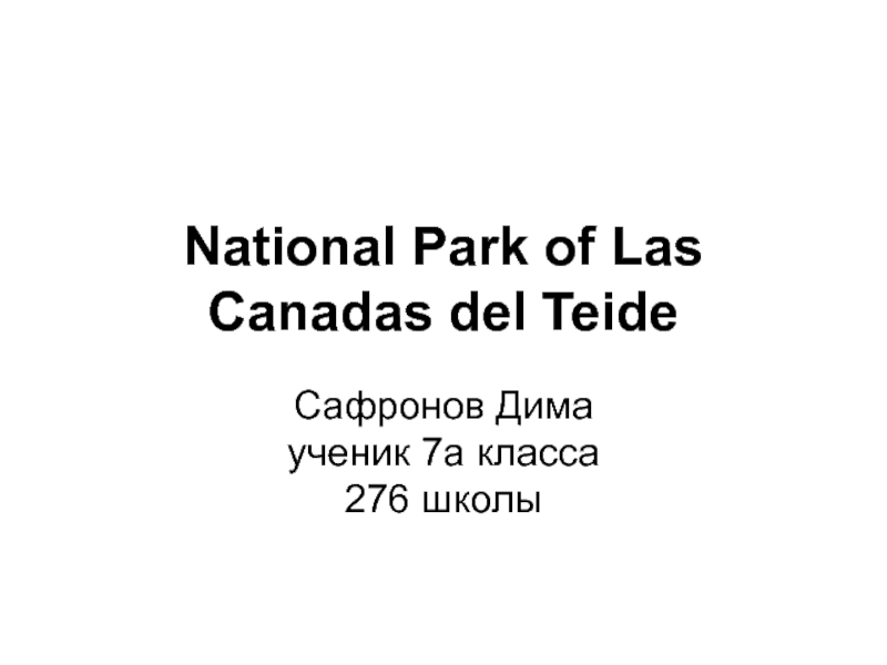 National Park of Las Canadas del Teide