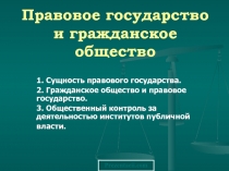 Гражданское общество правовое государство