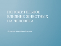 Положительное влияние животных на человека