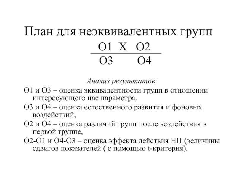 Неэкспериментальные планы доэкспериментальные планы